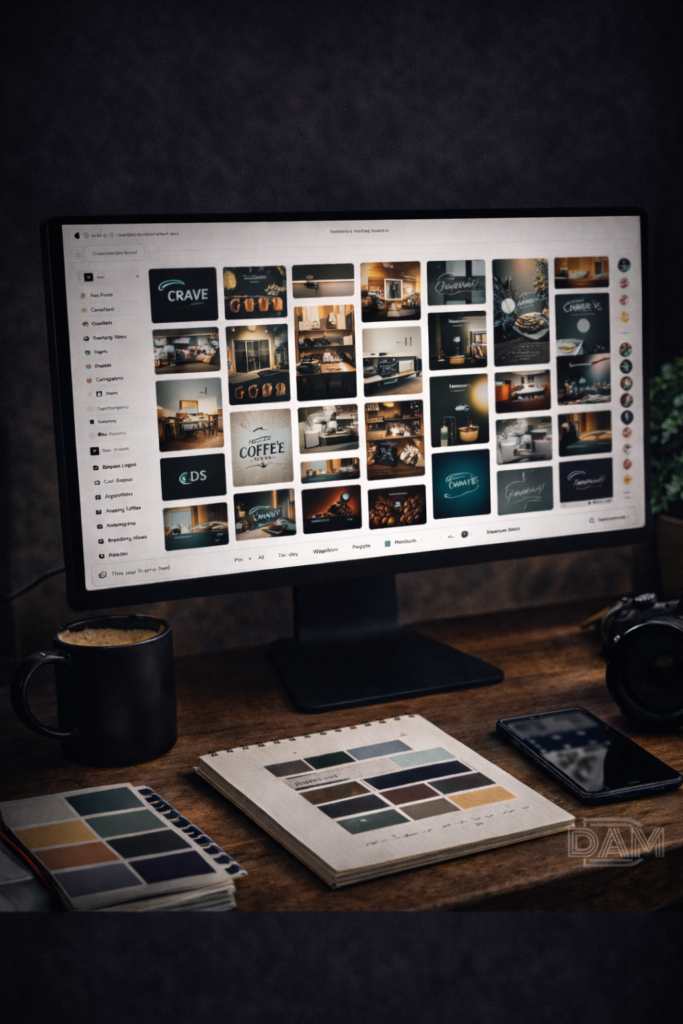 Behind the scenes mood board and planning process for a high-end Digital Appearance and Marketing photoshoot.